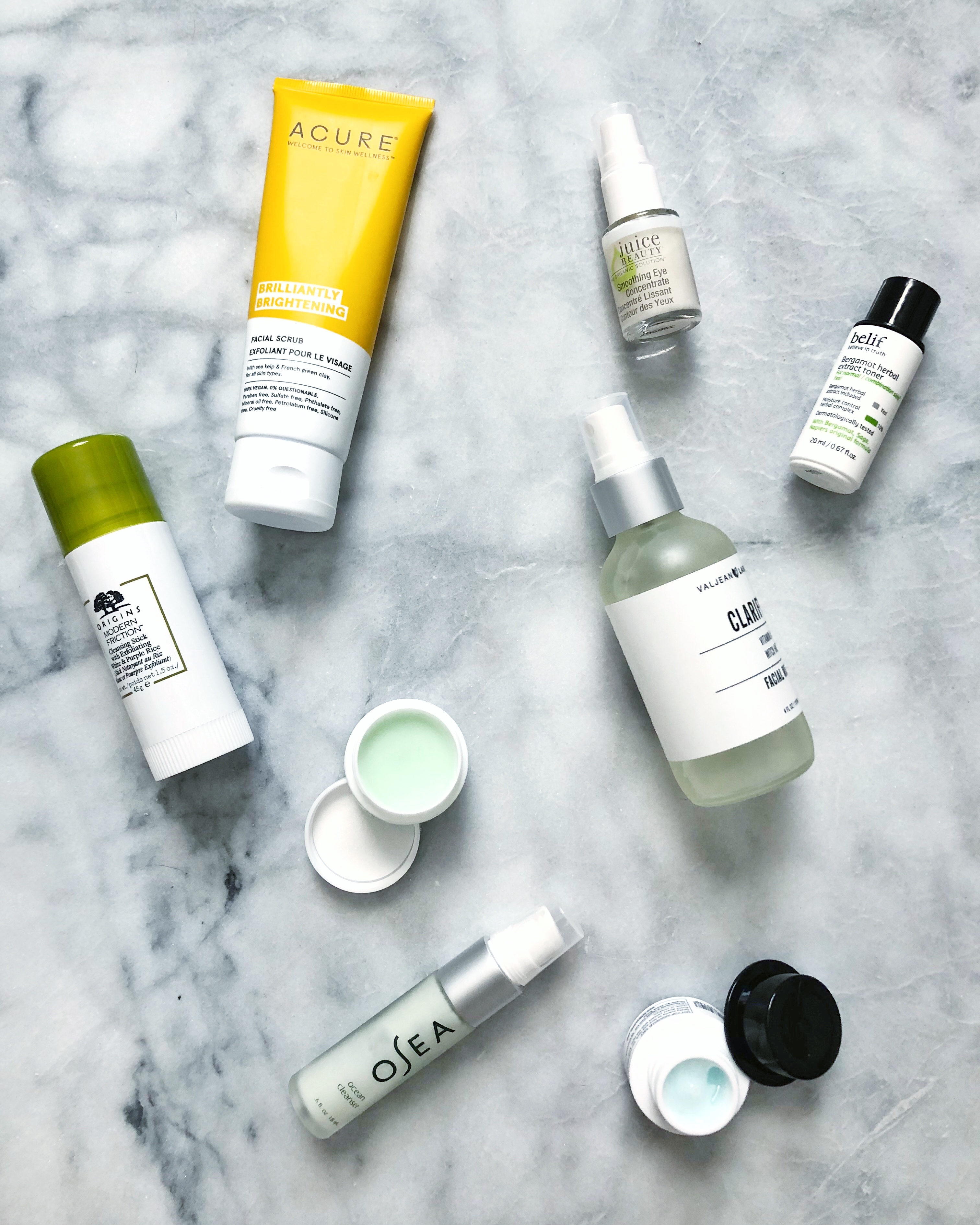 photo of evening skincare routine products